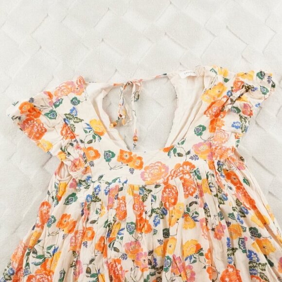 Storia Romper Womens Small Floral Multi Color V-Neck Short Sleeve - Picture 3 of 11